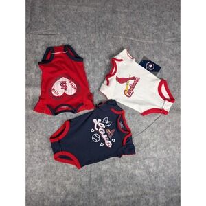 St. Louis Cardinals‎ | Multi-Color | Infant Girls | 3-Pack Bodysuits | 3-6M